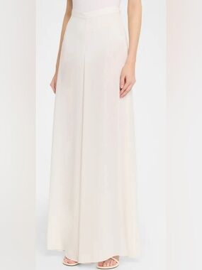 LAPOINTE Georgette Wide-Leg Pants with Pockets
